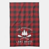 Linge De Cuisine Rustique Country Lake House Tree Red Buffalo Plaid (Vertical)
