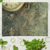 Linge De Cuisine Rustique Émeraude Vert Antique Steampunk (Plié)