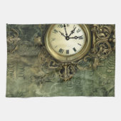 Linge De Cuisine Rustique Émeraude Vert Antique Steampunk (Horizontal)