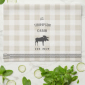 Linge De Cuisine Rustique Moose personnalisée Plaid (Plié)