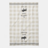Linge De Cuisine Rustique Moose personnalisée Plaid (Vertical)