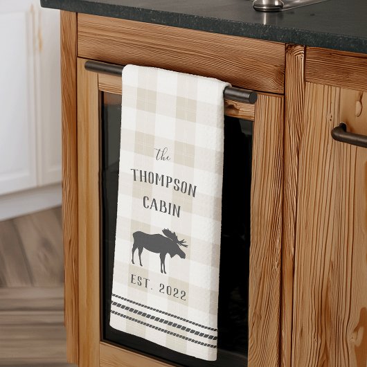 Linge De Cuisine Rustique Moose personnalisée Plaid