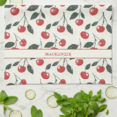 Linge De Cuisine Rustique Vintage Cherry Motif (Plié)