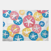 Linge De Cuisine Sable Dollar Jaune Rouge Bleu Motif (Horizontal)