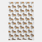 Linge De Cuisine Sable Rough Collie Joli Motif de dessin (Vertical)