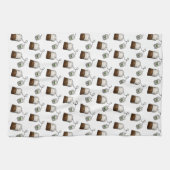 Linge De Cuisine Sac à thé rapide Motif sur blanc (Horizontal)