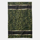 Linge De Cuisine Safari Olive Green Leopard - Personnaliser (Vertical)
