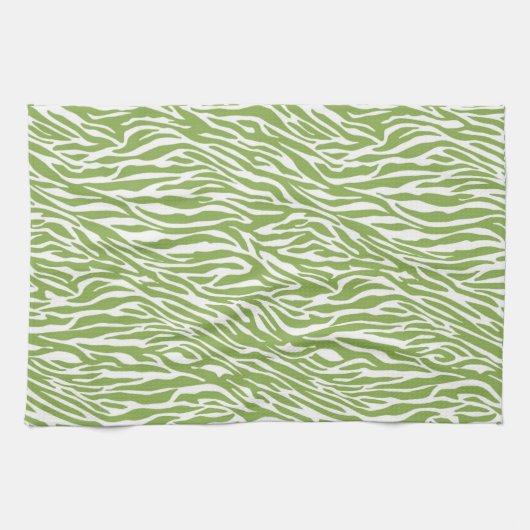 Linge De Cuisine Safari vert Zebra Fête des mariées animale (Horizontal)