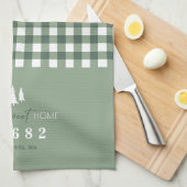 Linge De Cuisine Sage En vichy Home Sweet Home Code zip personnalis (Quart Plié)