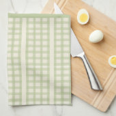 Linge De Cuisine Sage et crème (Quart Plié)