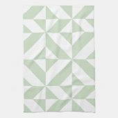 Linge De Cuisine Sage Green Geometric Deco Cube Pattern (Vertical)