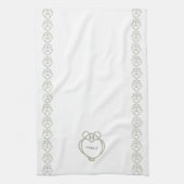 Linge De Cuisine Sage Green Irish Celtic Swan Love Knot Nom de fami (Vertical)