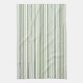 Linge De Cuisine Sage Green (Light, Medium, Dark) and White Stripes (Vertical)