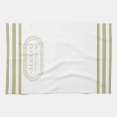Linge De Cuisine Sage Green Sportpes Motif Monogramme (Horizontal)