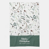 Linge De Cuisine Sage moderne élégante aquarelle botanique rustique (Vertical)