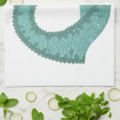 Linge De Cuisine Sage vert coeur dragon sur blanc (Plié)