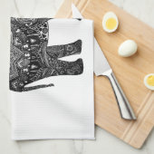 Linge De Cuisine Sagesse d'éléphant de henné de Bouddha de (Quart Plié)