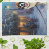 Linge De Cuisine Saint Bernard Christmas Festive (Plié)