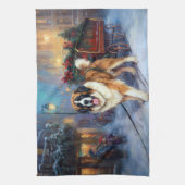 Linge De Cuisine Saint Bernard Christmas Festive (Vertical)