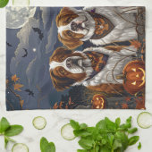 Linge De Cuisine Saint Bernard Halloween Éffrayant (Plié)