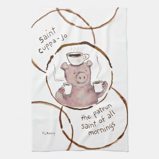 Linge De Cuisine Saint Cuppa Jo Absurdi-tea towel (Vertical)