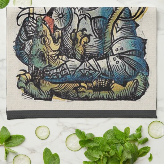 Linge De Cuisine Saint George Patron d'Angleterre (Plié)