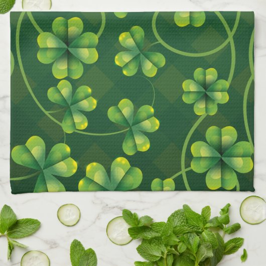 Linge De Cuisine Saint Patrick's Day Shamrock Plaid (Plié)