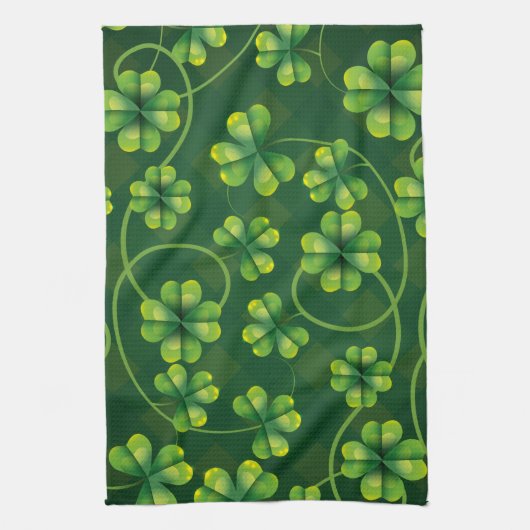 Linge De Cuisine Saint Patrick's Day Shamrock Plaid (Vertical)