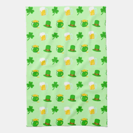 Linge De Cuisine Saint Patrick's Day Shamrock Pot of Gold Celtic Kn (Vertical)