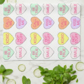 Linge De Cuisine Saint Valentin Candy Coeurs de conversation (Plié)