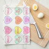 Linge De Cuisine Saint Valentin Candy Coeurs de conversation (Quart Plié)
