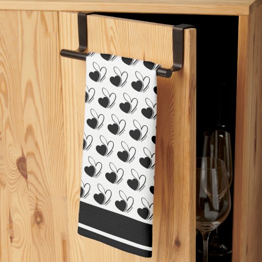 Linge De Cuisine Saint-Valentin Coeurs Tordus (Pliage en tiers)