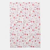 Linge De Cuisine Saint-Valentin romantique - Blanc & Rose (Vertical)