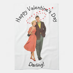 Linge De Cuisine Saint Valentin vintage, Coeurs Romantiques Floatin