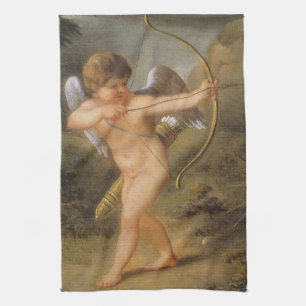 Linge De Cuisine Saint-Valentin vintage, Cupidon avec arc et flèche