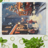 Linge De Cuisine Saison de Noël Akita (Plié)