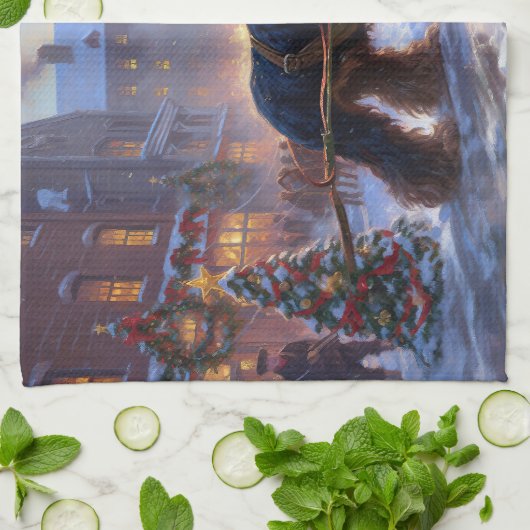 Linge De Cuisine Saison de Noël Cocker Spaniel (Plié)