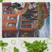 Linge De Cuisine Saison de Noël de Boston Terrier (Plié)