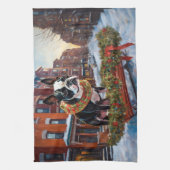 Linge De Cuisine Saison de Noël de Boston Terrier (Vertical)