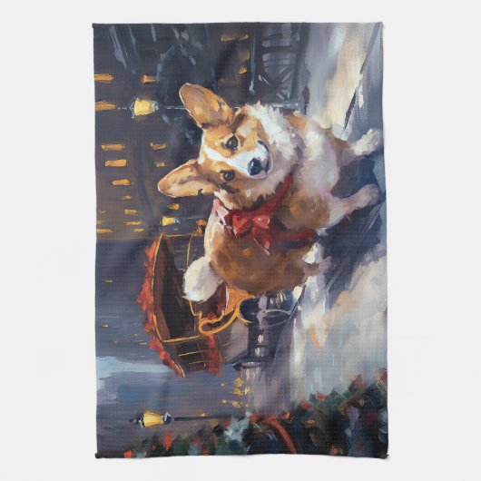 Linge De Cuisine Saison de Noël de Corgi (Vertical)