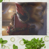 Linge De Cuisine Saison de Noël du Shetland Sheepdog (Plié)