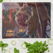 Linge De Cuisine Saison de Noël Golden Retriever (Plié)