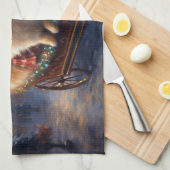 Linge De Cuisine Saison de Noël Poméranienne brossé (Quart Plié)