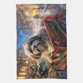 Linge De Cuisine Saison Festive de Noël de Lhasa Apso (Vertical)