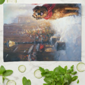 Linge De Cuisine Saison festive de Noël de Setter en Irlande (Plié)