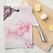 Linge De Cuisine Sakura Bliss, Pink Moth, Arrière - plan Sakura (Quart Plié)