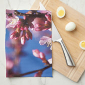Linge De Cuisine Sakura Cerry Blossoms Touché Bleu (Quart Plié)
