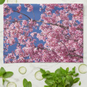 Linge De Cuisine Sakura Cherry Fleurit Dans Le Bleu (Plié)