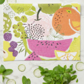 Linge De Cuisine Salade de fruits; collage de fruits d'été (Plié)