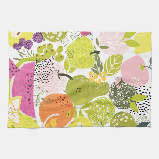 Linge De Cuisine Salade de fruits; collage de fruits d'été (Horizontal)